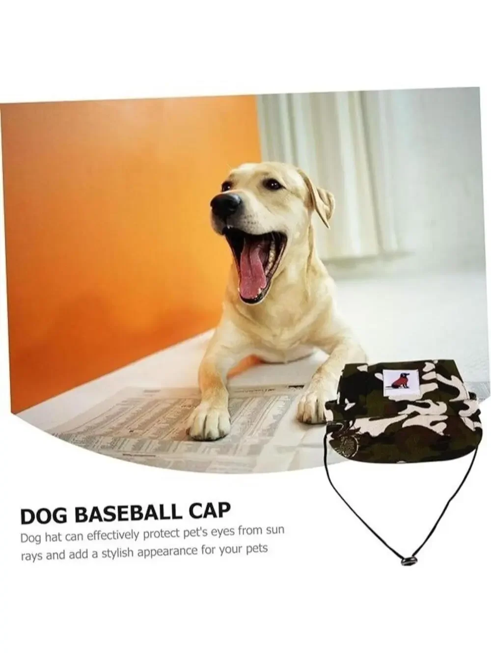 Camouflage Dog Hat Green/Brown Outdoor Hunting Sun Cap for Dogs w Ear Holes New